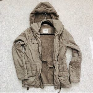 Tan Camel Parka/Jacket with Sherpa Lining